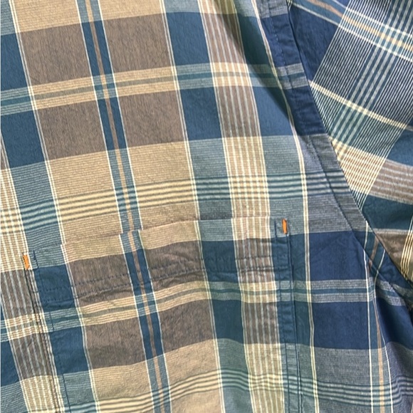 Nautica Men's Blue Plaid Button Down Polo Shirt, 100% Cotton, Like New, 2XL - Picture 3 of 9